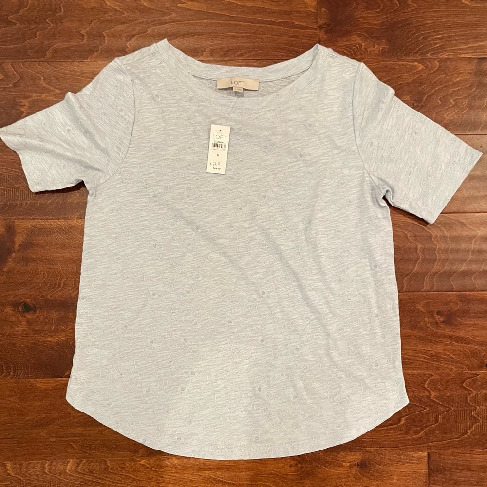 LOFT baby blue floral tshirt